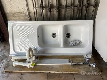 Lavello doppio con mobiletto 3 ante