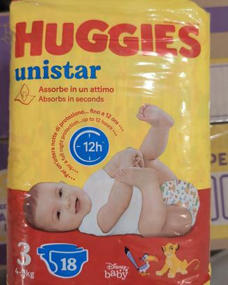 HUGGIES confezioni PNNOLINI BIMBO UNISTAR 3  18p.