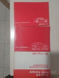 Lotto di manuali originali d'epoca Alfa Romeo 