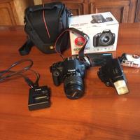 Canon eos 1200 d + flash esterno+ custodia