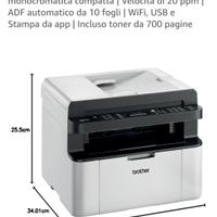 STAMPANTE LASER BROTHER MFC-1910W WIFI-USB
