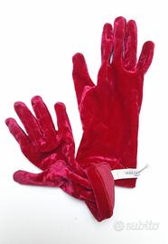 Guanti Dolce e Gabbana, velluto rosso fragola