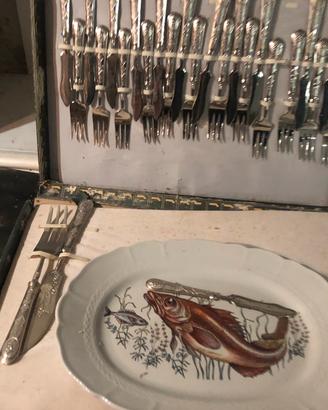 Servizio 24 posate Pesce in argento 800 - anni 80'
