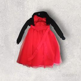 Vestito rosso IEFEL nuovo + coprispalla Idexè