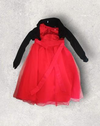 Vestito rosso IEFEL nuovo + coprispalla Idexè