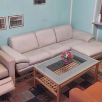 Divano Grande in pelle con penisola