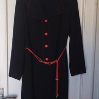 Vestito in fresco lana nero rosso 