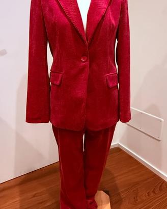 Tailleur giacca/ pantalone in velluto a costine