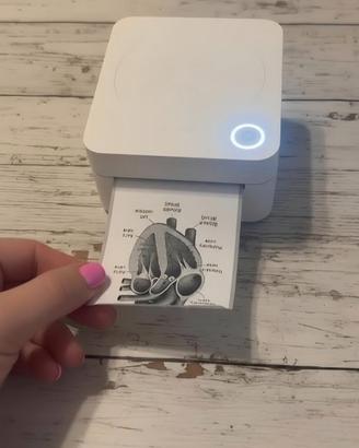 mini stampante termica bianca portatile Bluetooth 