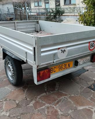 Rimorchio carrello per trasporto cose con targa