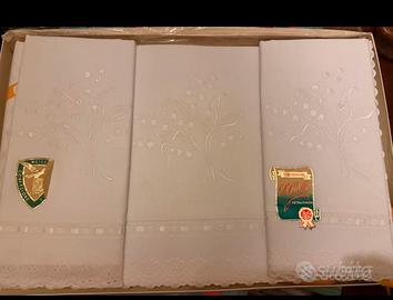 Lenzuola di lino san gallo  vintage  weiss