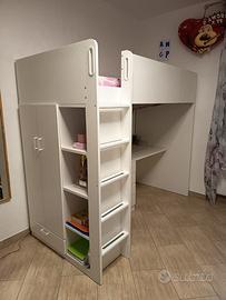 Letto a castello con scrivania ikea