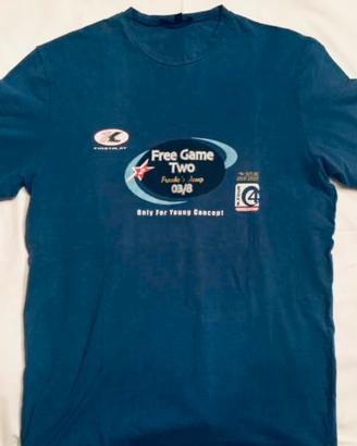 Maglia t-shirt Wampum tg L blu con stampe