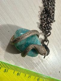 Collana Vintage con Pendente SerpenPietra Azzurra