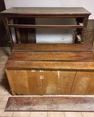 Antico comò in legno, da restaurare '800