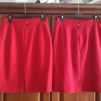 2 Gonne rosse 100% lana vergine sartoriali tg 42