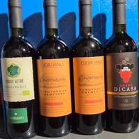 4 bottiglie di vino rosso Giordano