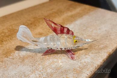 Statuina Pesce Storione in vetro di Murano