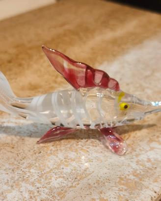Statuina Pesce Storione in vetro di Murano