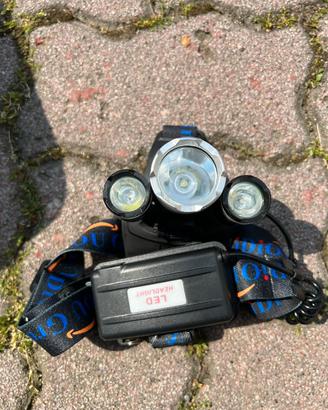 Torcia frontale 3 LED waterproof professionale
