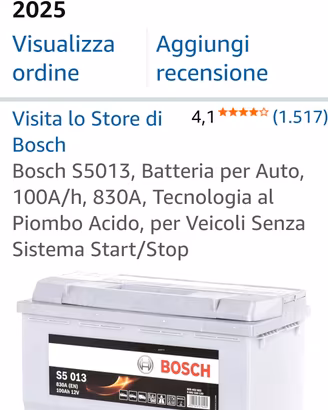 batteria auto o ducato 100 ampere