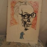 Litografia ritratto di Eduardo De Filippo