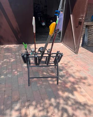 set completo da pesca con porta canne