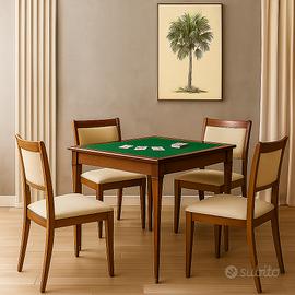 Tavolo da gioco in noce massello “Chateauneuf”