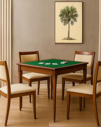 Tavolo da gioco in noce massello “Chateauneuf”