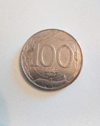 moneta da 100 lire del 1999 rara