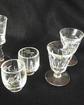 8 VECCHI BICCHIERI BICCHIERINI DA LIQUORE, VINTAGE