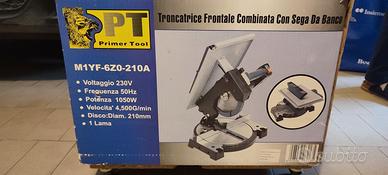 Troncatrice frontale combinata con sega da banco