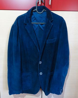 Giacca uomo in velluto Blu Navy a coste strette 50