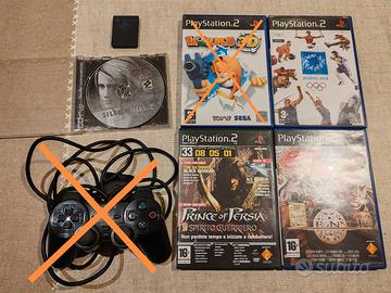 Lotto videogiochi e memory card PS2