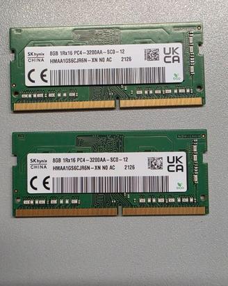 Kit RAM 16GB (2x8GB) SK Hynix DDR4-3200 SODIMM