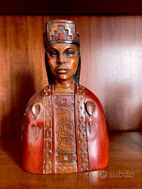 Statua in legno Etichetta scultore Juan Ramirez