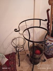 porta vaso in ottone