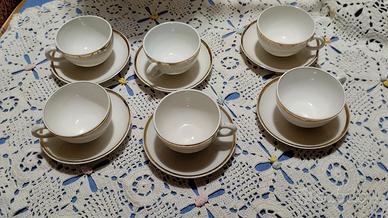 Sei tazze con piattino, vintage 