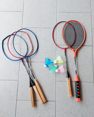 N.5 racchette badminton con 4 volani