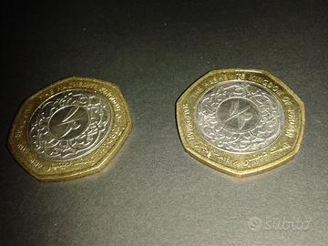 2 Monete Giordania 1/2 dinar, del 1997