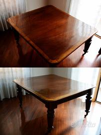 Tavolo antico vittoriano e sei sedie originali.