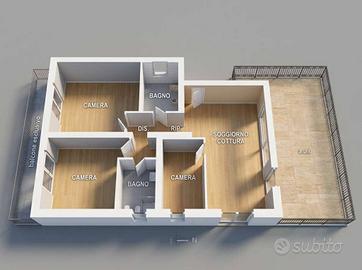 Appartamento di 160 m² con 4 locali e box auto a R