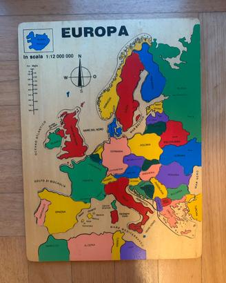 Puzzle Europa in legno