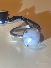 18 - Anello Bliss Argento Agata azzurra