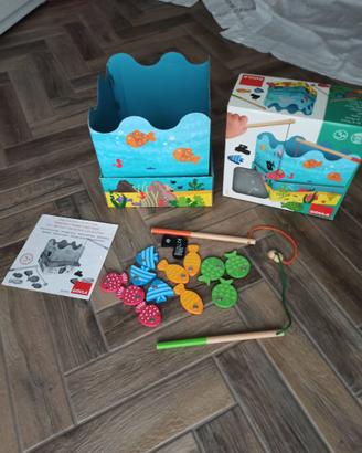 Gioco Pesca Magnetica Goula Legno 3+ Anni bimbo