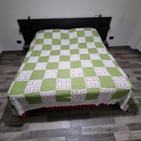 coperta in lino e cotone ad uncinetto 