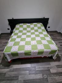 coperta in lino e cotone ad uncinetto 