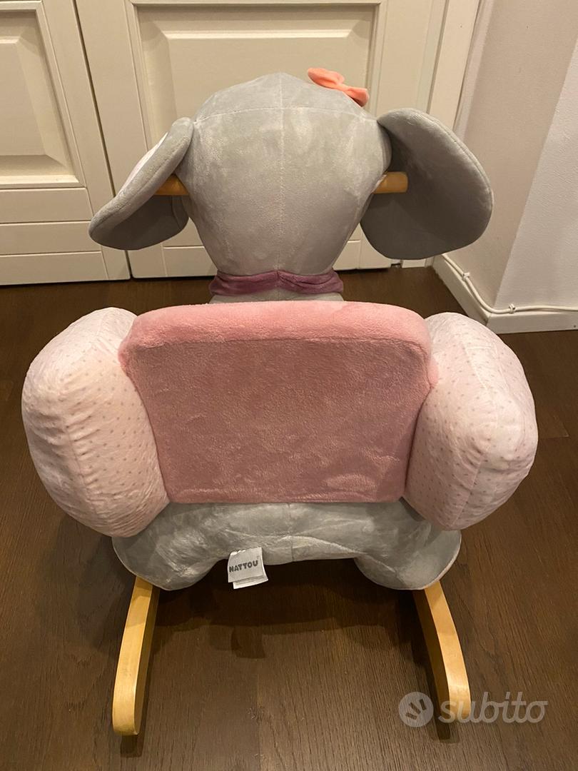 Nattou Dondolo per bambini Adele L'Elefante, 10-36 mesi, 62 x 32 x 52 cm,  Rosa/Grigio, 424271 : : Prima infanzia