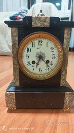 orologio in marmo e bronzo dorato