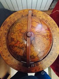 mappamondo bar portabottiglie con porta bicchieri